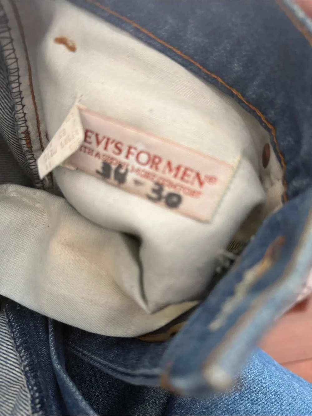 Vintage Levis 517 Jeans Mens 34x30 Blue Denim Boot Cut Orange Tab US Made 1980